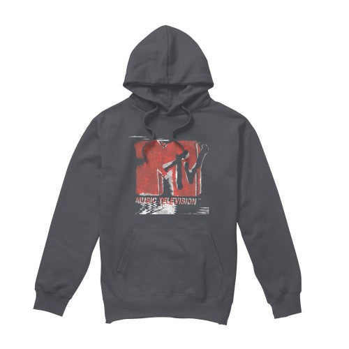 Front - MTV Mens Washed Out Logo Hoodie