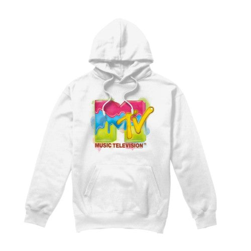 Front - MTV Mens Paint Logo Hoodie
