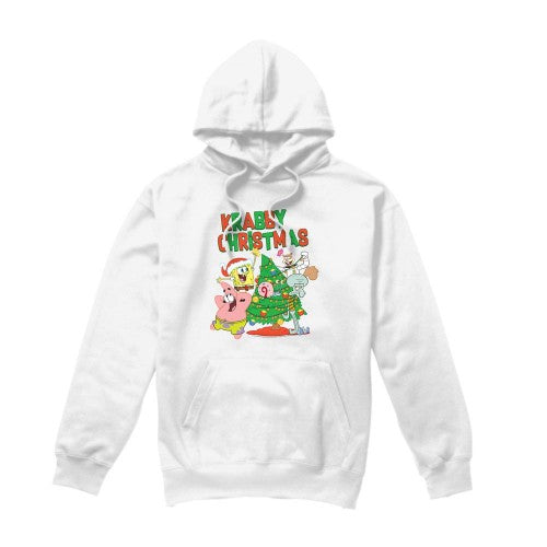 Front - SpongeBob SquarePants Mens Decorating Christmas Tree Hoodie
