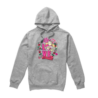 Front - Hey Arnold! Mens I Hate You But Love You Helga Valentine`s Day Hoodie