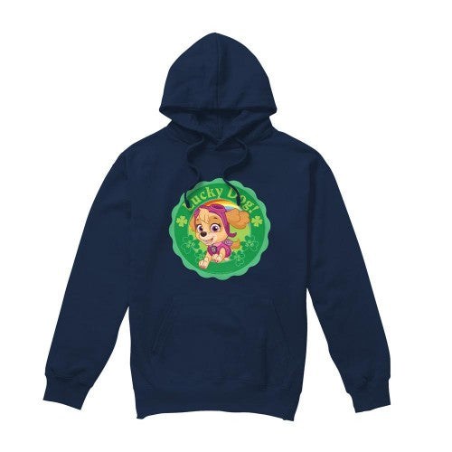 Front - Paw Patrol Mens Lucky Dog St Patricks Day Hoodie