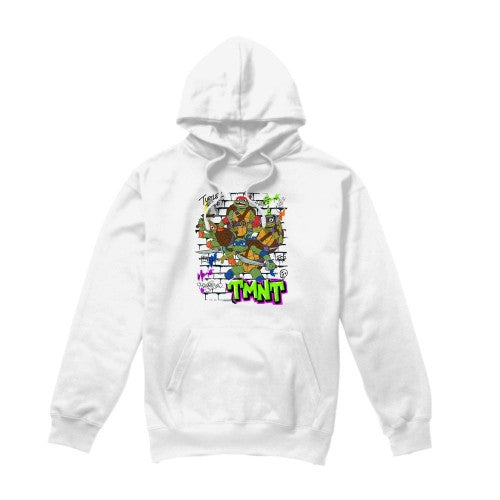 Front - Tales of the Teenage Mutant Ninja Turtles Mens Brick Wall Poster Hoodie