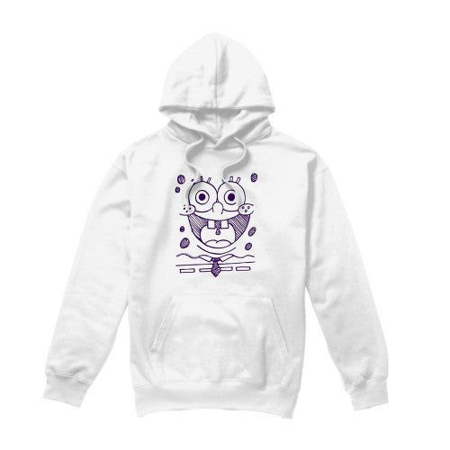 Front - SpongeBob SquarePants Mens Grin Felt Pen Hoodie
