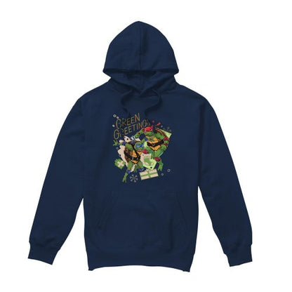 Front - Teenage Mutant Ninja Turtles: Mutant Mayhem Mens Christmas Greetings Leonardo & Raphael Hoodie