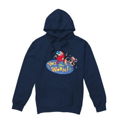 Front - Ren & Stimpy Mens You Filthy Worm! Hoodie