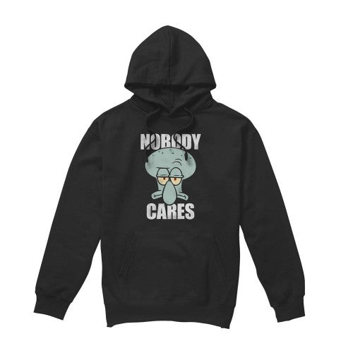 Front - SpongeBob SquarePants Mens Nobody Cares Meme Hoodie