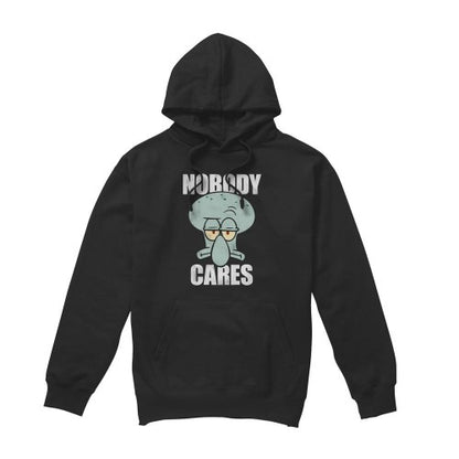 Front - SpongeBob SquarePants Mens Nobody Cares Meme Hoodie