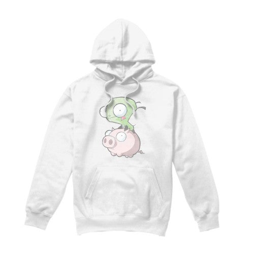 Front - Invader Zim Mens Gir & Pig Hoodie
