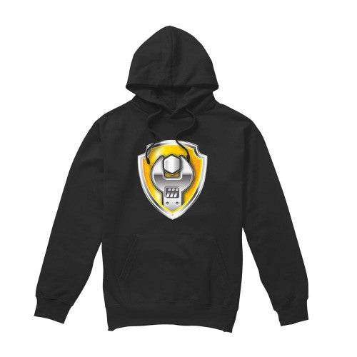 Front - Paw Patrol Mens Rubble Badge Hoodie