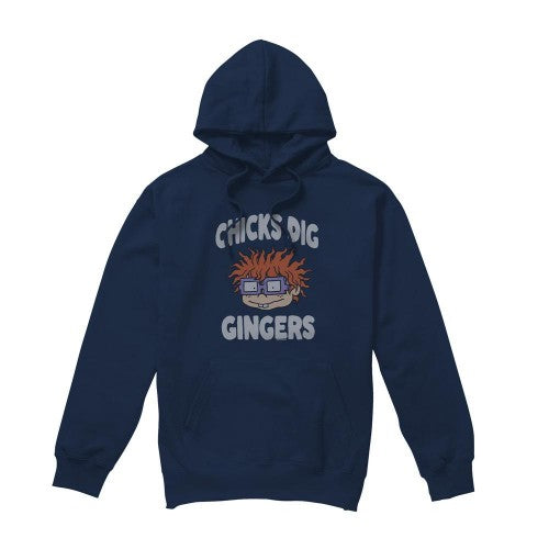 Front - Rugrats Mens Chicks Dig Gingers Hoodie