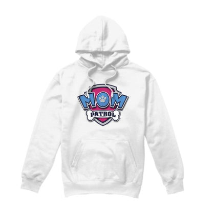 Front - Paw Patrol Mens Mom Patrol Badge Mothers Day Hoodie