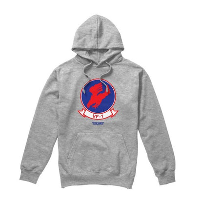 Front - Top Gun Mens VF1 Logo Hoodie