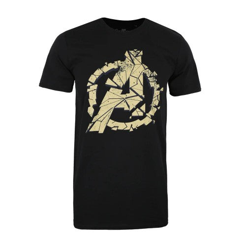 Front - Avengers Endgame Mens Cracked T-Shirt