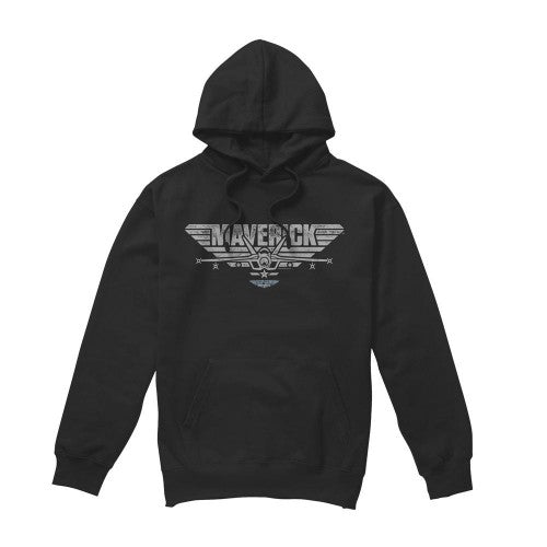 Front - Top Gun: Maverick Mens Plane Logo Hoodie