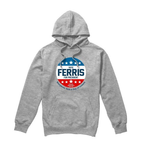 Front - Ferris Bueller´s Day Off Mens Vote Ferris For President Hoodie