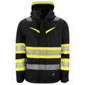 Front - Projob Mens Hooded Waterproof Hi-Vis Coat