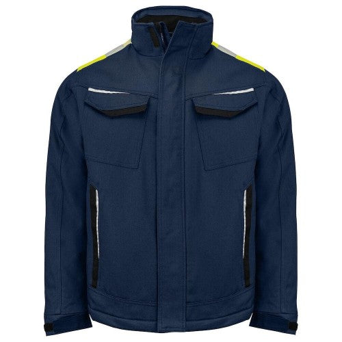 Front - Projob Mens Cotton Padded Jacket