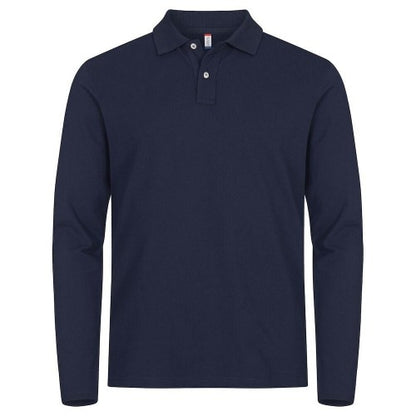 Front - Clique Mens Premium Stretch Long-Sleeved Polo Shirt
