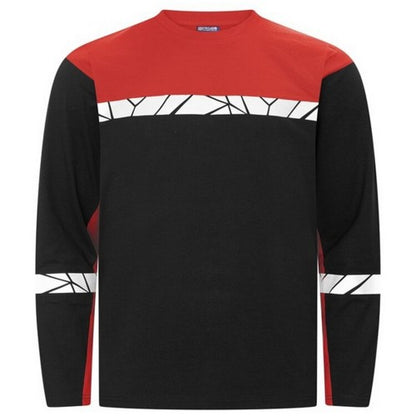 Front - Projob Mens Progression Hi-Vis Long-Sleeved T-Shirt