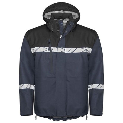 Front - Projob Mens Progression Hi-Vis Soft Shell Jacket