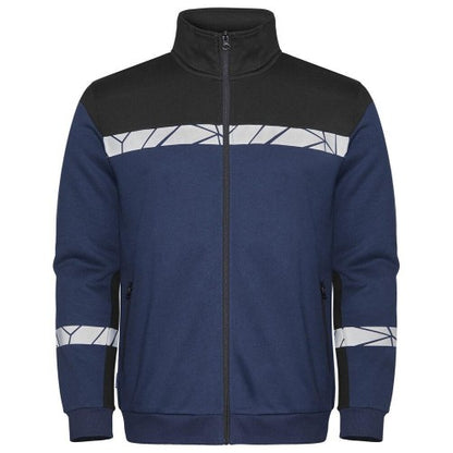 Front - Projob Mens Progression Hi-Vis Full Zip Sweatshirt