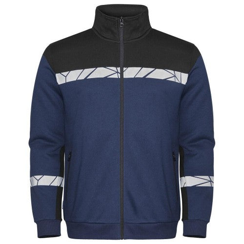 Front - Projob Mens Progression Hi-Vis Full Zip Sweatshirt