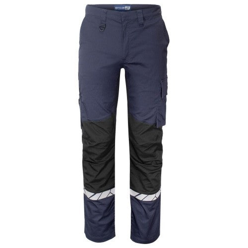 Front - Projob Mens Progression Hi-Vis Work Trousers