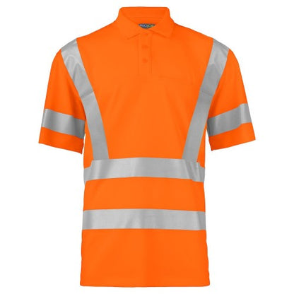 Front - Projob Mens Reflective Piqué Polo Shirt