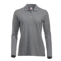 Front - Clique Womens/Ladies Classic Marion Melange Long-Sleeved Polo Shirt