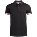 Front - Clique Mens Newton Stripe Detail Polo Shirt