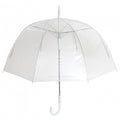 Front - Ladies/Womens Plain Transparent Dome Automatic Umbrella