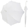 Front - Womens/Ladies White Wedding Umbrella With Frill Trim