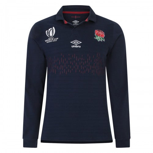 Front - Umbro Childrens/Kids World Cup 23/24 England Rugby Long-Sleeved Alternative Jersey