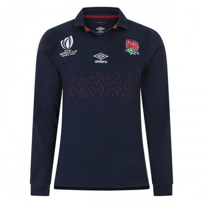 Front - Umbro Childrens/Kids World Cup 23/24 England Rugby Long-Sleeved Alternative Jersey
