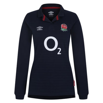 Front - Umbro Womens/Ladies 23/24 England Rugby Long-Sleeved Alternative Jersey