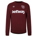 Front - Umbro Mens 23/24 West Ham United FC Fleece Sweatshirt
