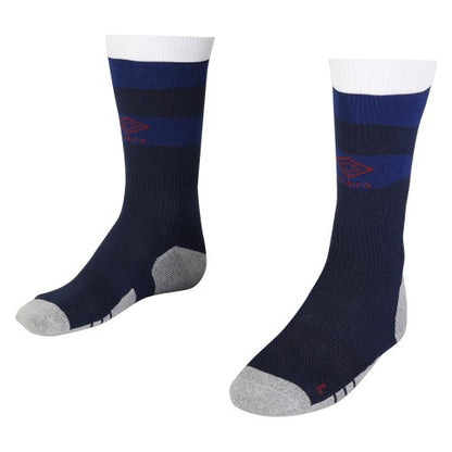 Front - Umbro Mens 23/24 England Rugby Mid Calf Home Socks