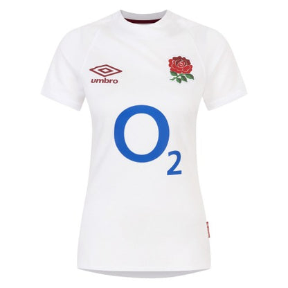 Front - Umbro Womens/Ladies 23/24 England Rugby Replica Home Jersey