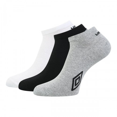 Front - Umbro Unisex Adult Logo Trainer Socks (Pack of 3)