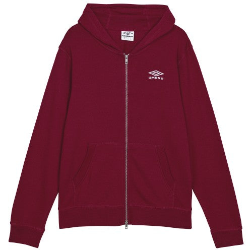 Front - Umbro Mens Logo Full Zip Hoodie