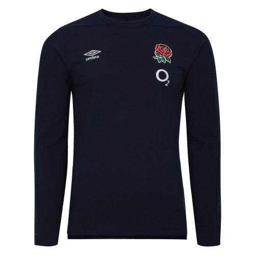 Front - Umbro Mens 23/24 England Rugby Long-Sleeved Presentation T-Shirt