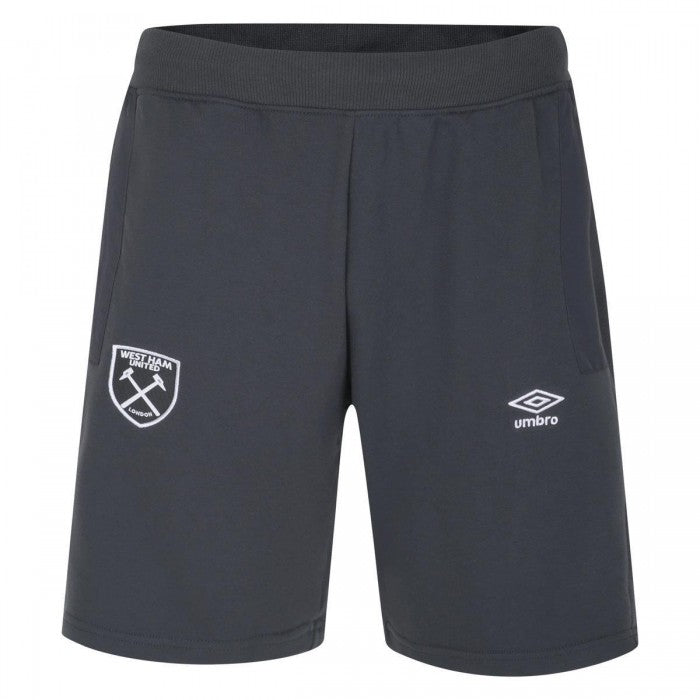 Front - Umbro Childrens/Kids 23/24 Fleece West Ham United FC Shorts