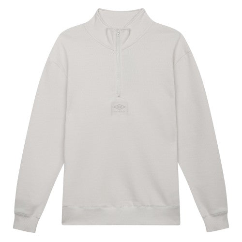 Front - Umbro Mens Logo Quarter Zip Fleece Top
