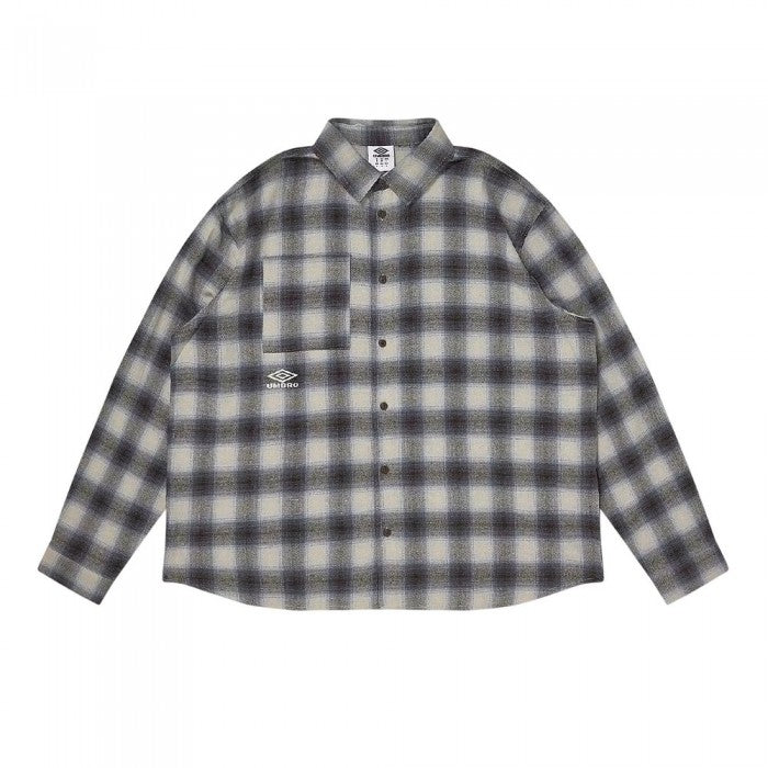 Front - Umbro Mens Checked Cotton Shirt