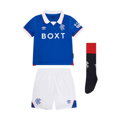 Front - Umbro Childrens/Kids 25/26 Rangers FC Home Kit