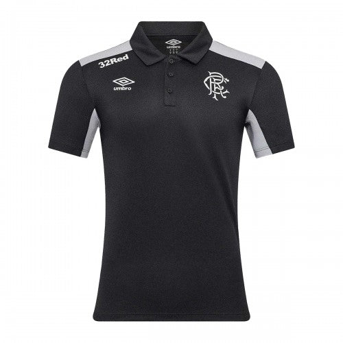 Front - Umbro Mens Presentation Rangers FC Polyester Polo Shirt