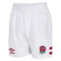 Front - England Rugby Childrens/Kids 22/23 Umbro Home Shorts