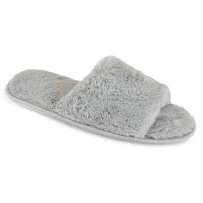 Front - Womens/Ladies Faux Fur Slide Slippers