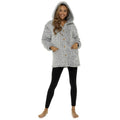 Front - Foxbury Womens/Ladies Hooded Snuggle Fleece Cardigan