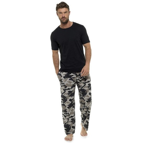 Foxbury Mens Camo Print Jersey Pyjama Set Discounts on great Brands